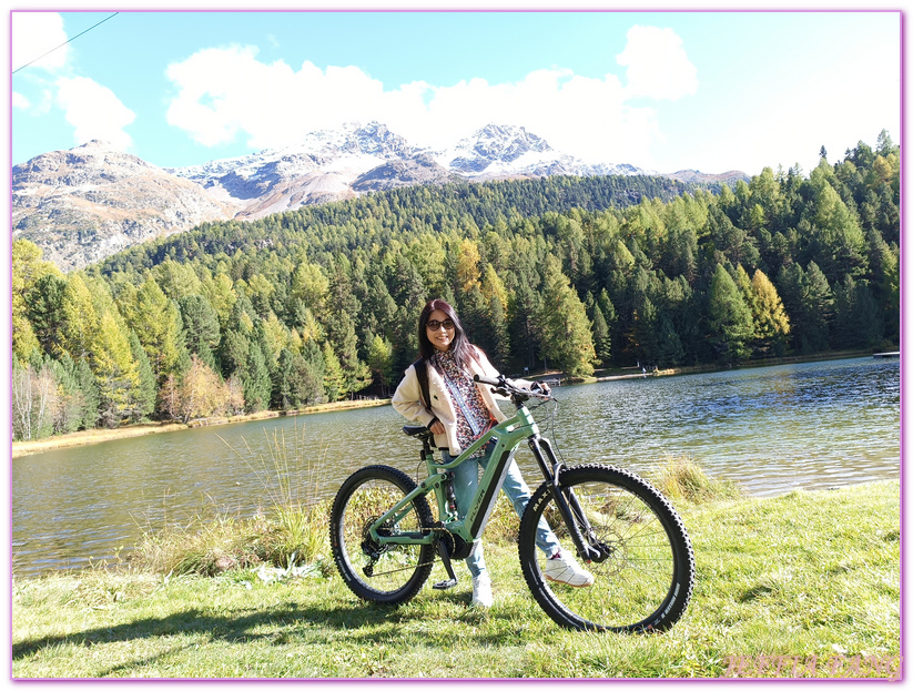 Biking,Ｈiking,Lake Champfer尚菲爾湖,Pappalou Restaurant,席爾瓦普拉納Silvaplana,席爾瓦普拉納湖Silvaplana Lake,格勞賓登州Graubunden,歐洲Europe,歐洲單車之旅,歐洲旅遊,聖莫里茲St. Moritz