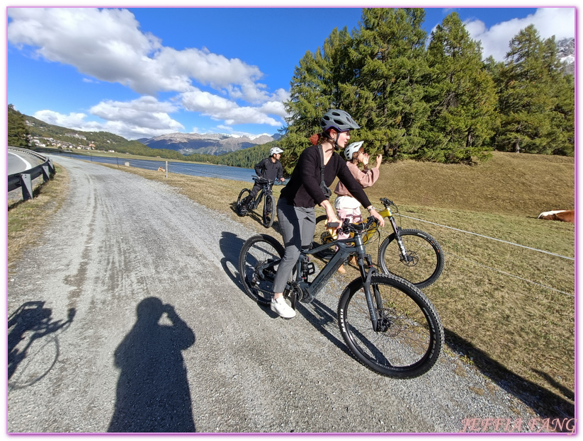 Biking,Ｈiking,Lake Champfer尚菲爾湖,Pappalou Restaurant,席爾瓦普拉納Silvaplana,席爾瓦普拉納湖Silvaplana Lake,格勞賓登州Graubunden,歐洲Europe,歐洲單車之旅,歐洲旅遊,聖莫里茲St. Moritz