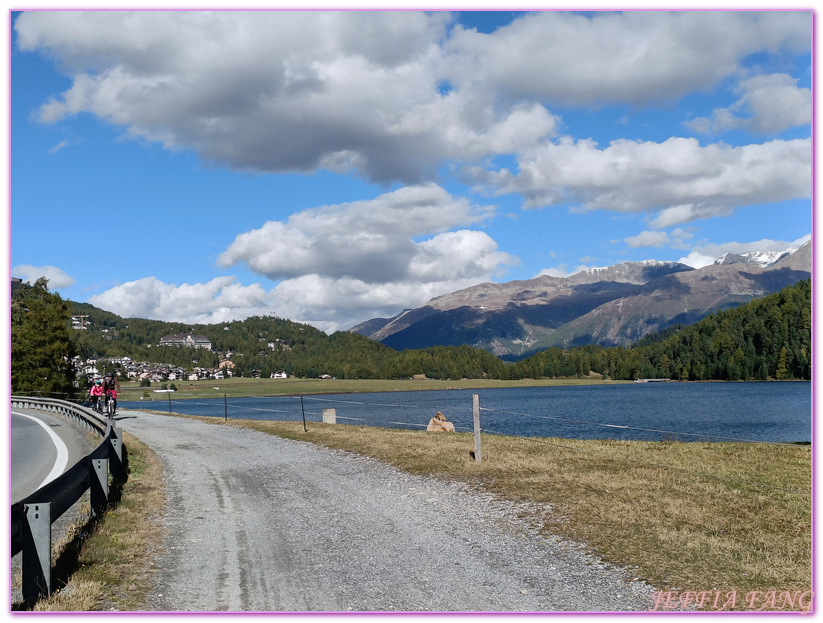 Biking,Ｈiking,Lake Champfer尚菲爾湖,Pappalou Restaurant,席爾瓦普拉納Silvaplana,席爾瓦普拉納湖Silvaplana Lake,格勞賓登州Graubunden,歐洲Europe,歐洲單車之旅,歐洲旅遊,聖莫里茲St. Moritz