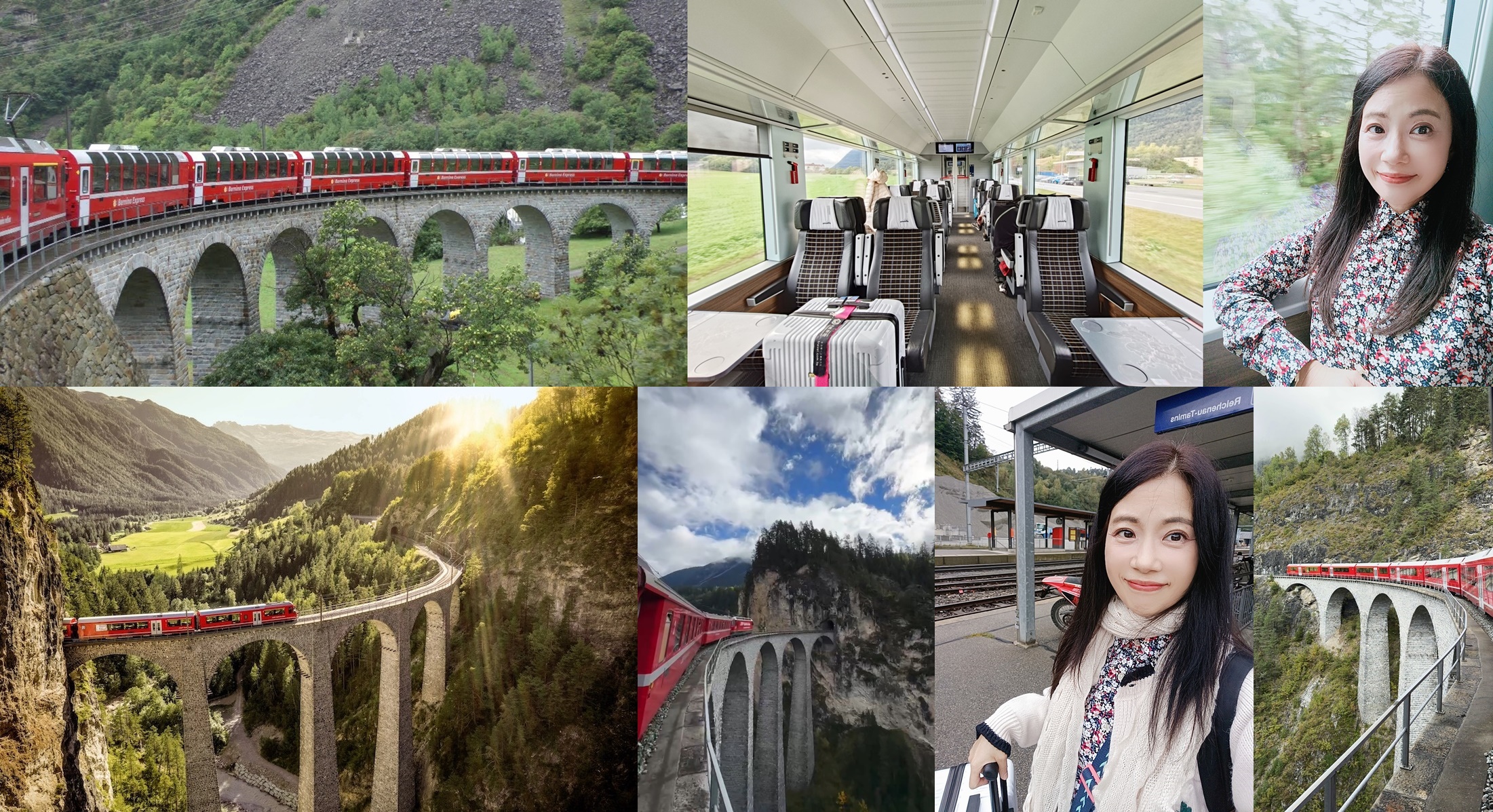 世界遺產鐵路線,伯爾尼納列車Bernina Express,伯爾尼納列車Bernina Express】前往『聖莫里茲St. Moritz』列入世界遺產的鐵路線；全球最美高架鐵路的「蘭德瓦薩橋Landwasser Viaduct,庫爾Chur,格勞賓登州Graubunden,歐洲Europe,歐洲旅遊,瑞士Switzerland,瑞士國鐵SBB,阿爾布拉線The Albula Line