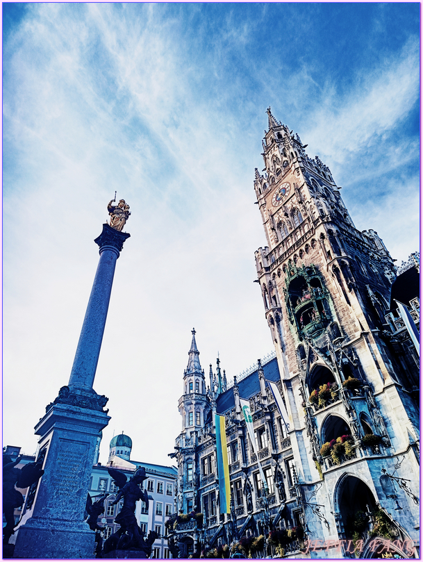 德國Germany,德國旅遊,慕尼黑Munich,慕尼黑中世紀老城區Altstadt,新市廳New Town Hall,歐洲Europe,歐洲旅遊,瑪利亞廣場Marienplatz,舊市政廳Altes Rathaus,農夫市集Viktualienmarkt