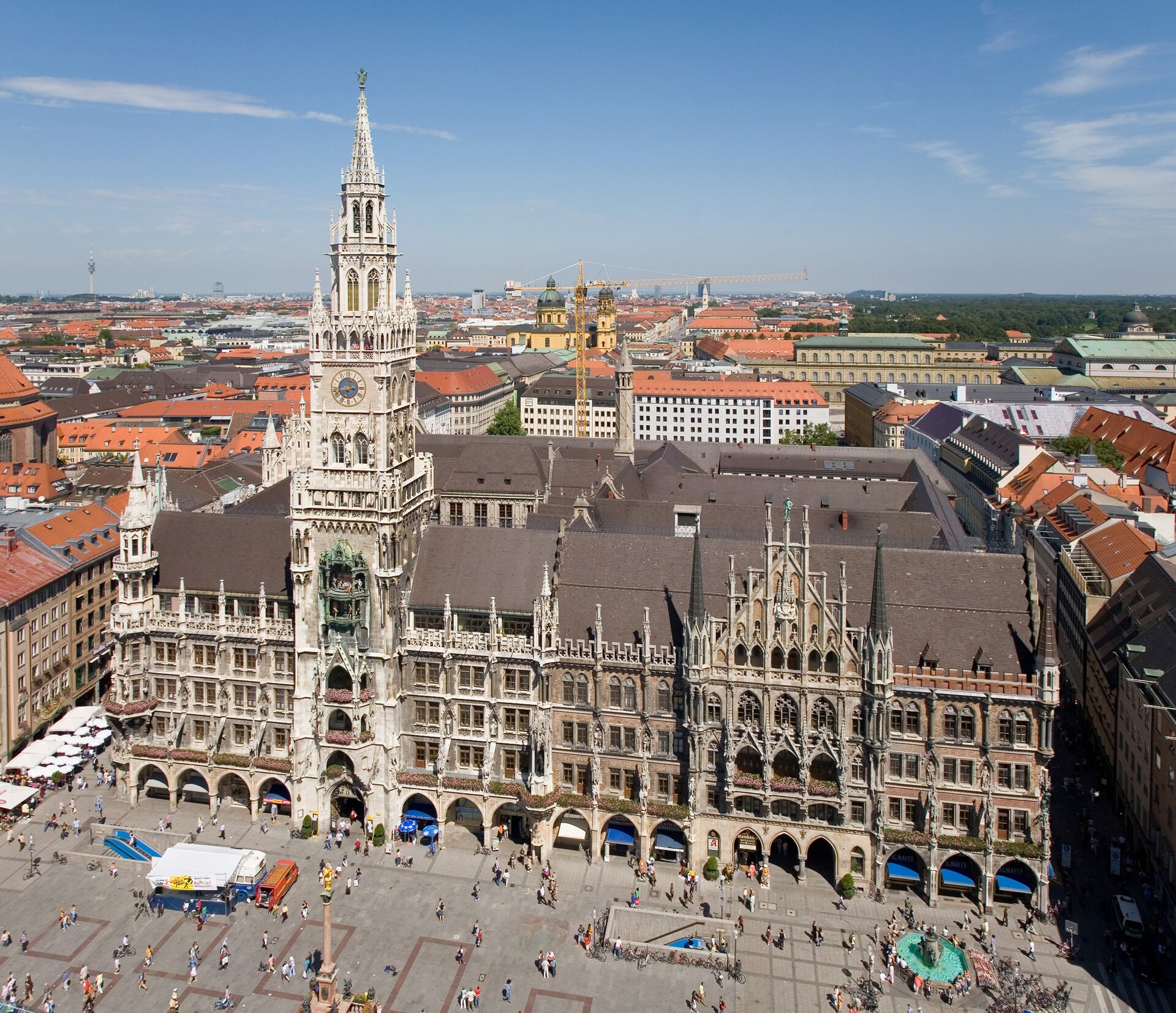 德國Germany,德國旅遊,慕尼黑Munich,慕尼黑中世紀老城區Altstadt,新市廳New Town Hall,歐洲Europe,歐洲旅遊,瑪利亞廣場Marienplatz,舊市政廳Altes Rathaus,農夫市集Viktualienmarkt